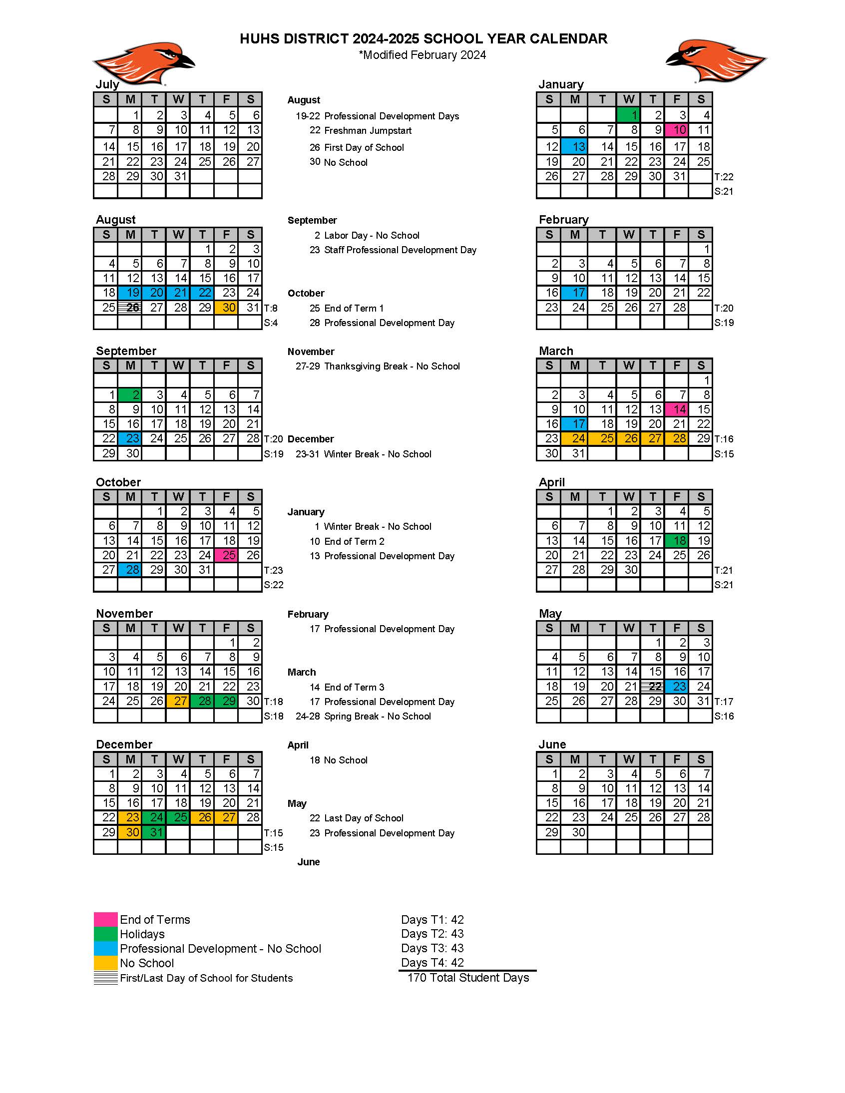 Hartford Union High School District - Calendars & Schedules