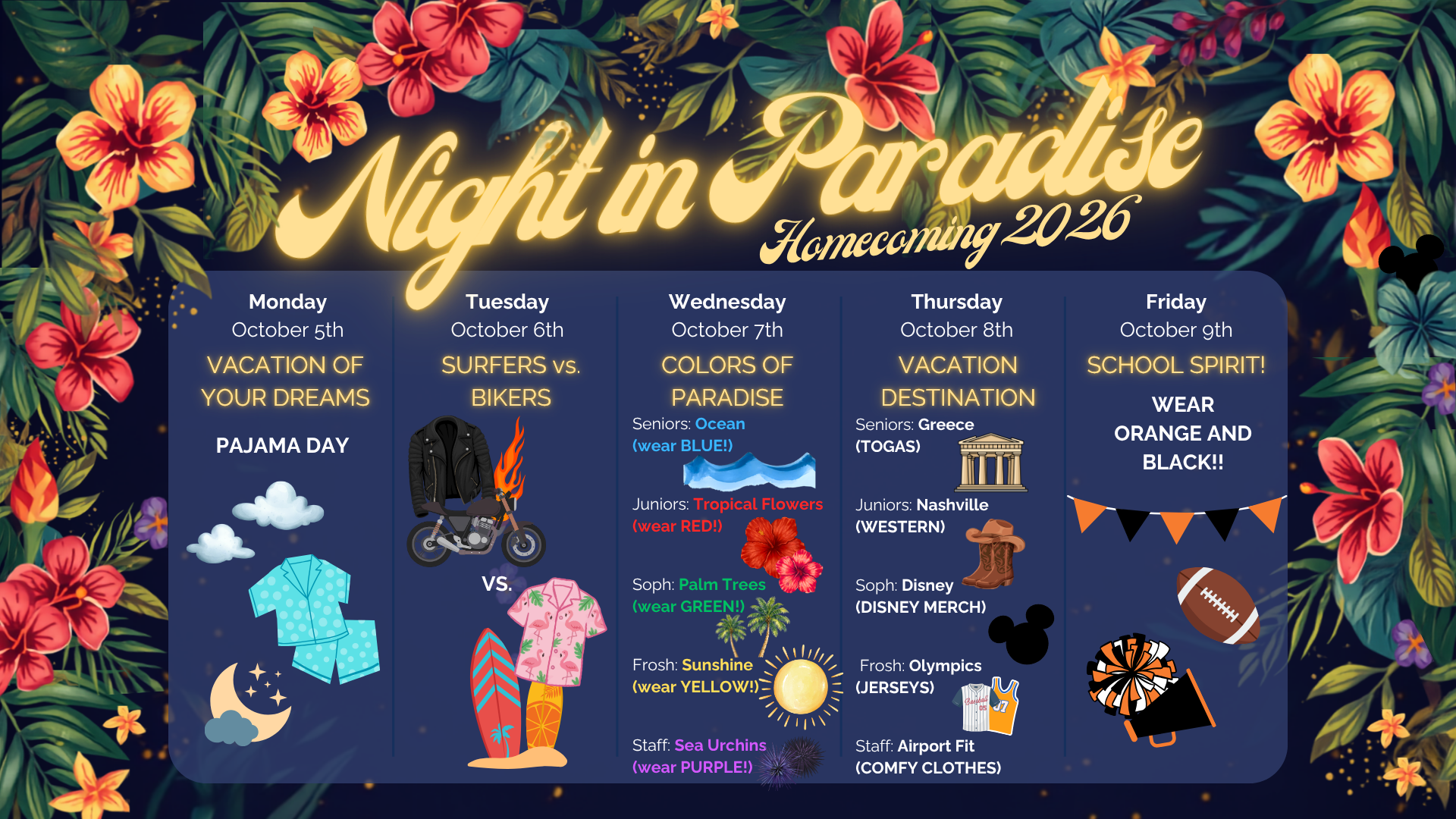 Homecoming Spirit Week Graphic
