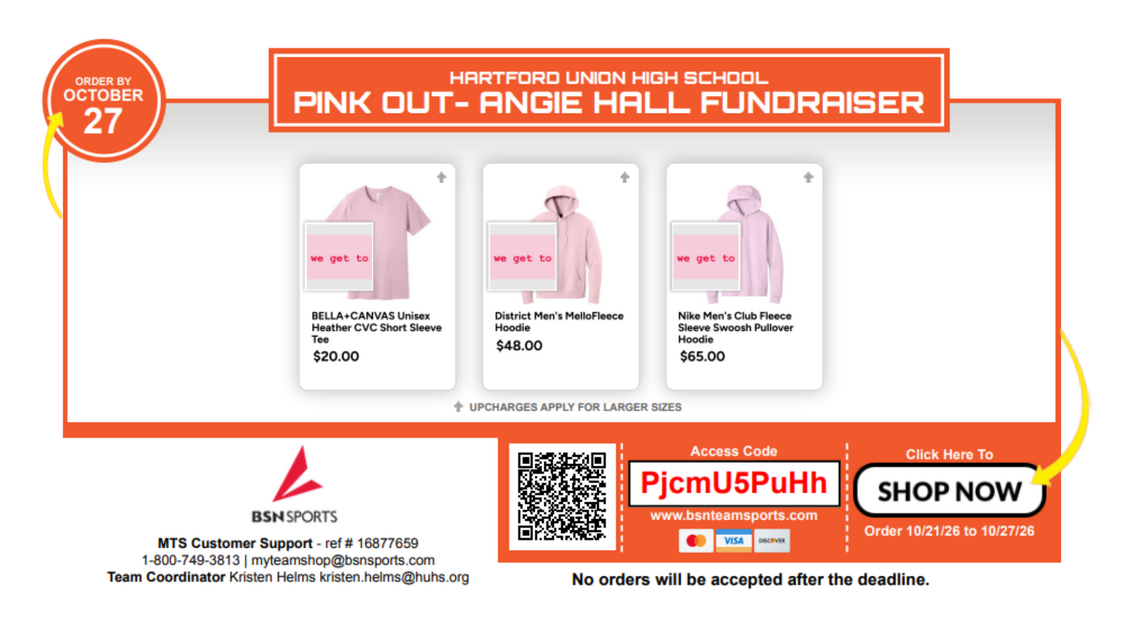 Pink Out Order Information
